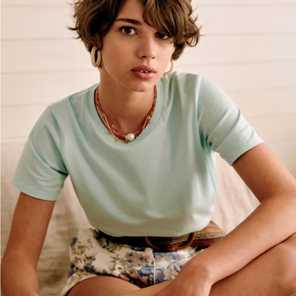 Sézane Conrad T-shirt mint green- Size XS -NWOT